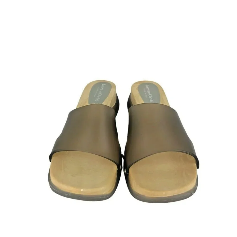 Lorenzo Chelini Womens T33338-A Brown Clear Strap Comfort Slide Sandal Size US 8 - Picture 4 of 10